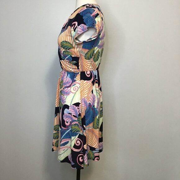 Chetta B Tropical Patterned V-Neck Dress Size XS - Picture 6 of 9